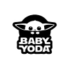 Baby Yoda Araba Stickeri 17x17 Cm Siyah