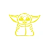 Baby Yoda Araba Stickeri 17x17 Cm Sarı