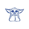 Baby Yoda Araba Stickeri 17x17 Cm Mavi