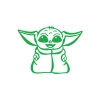 Baby Yoda Araba Stickeri 17x17 Cm Yeşil
