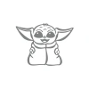 Baby Yoda Araba Stickeri 17x17 Cm Gri