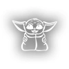 Baby Yoda Araba Stickeri 17x17 Cm Beyaz