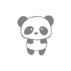 Sevimli Panda Araba Sticker 17x17 Cm Gri