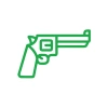 Pistol Araba Sticker 17x17 Cm Yeşil