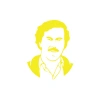Pablo Escobar Silüet Araba Sticker 17x17 Cm Sarı