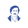 Pablo Escobar Silüet Araba Sticker 17x17 Cm Mavi