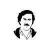 Pablo Escobar Silüet Araba Sticker 17x17 Cm Siyah