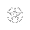 Pentagram Araba Sticker 17x17 Cm Gri