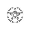 Pentagram Araba Sticker 17x17 Cm Siyah