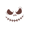 Korkunç Yüz Araba Stickeri 17x17 Cm Kahverengi