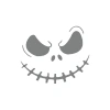 Korkunç Yüz Araba Stickeri 17x17 Cm Gri