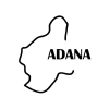 Adana Harita Araba Sticker 17x17 Cm Siyah