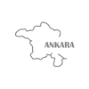 Ankara Harita Araba Sticker 17x17 Cm Gri