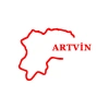 Artvin Harita Araba Sticker 17x17 Cm Kırmızı