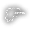 Artvin Harita Araba Sticker 17x17 Cm Beyaz
