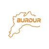 Burdur Harita Araba Sticker 17x17 Cm Turuncu