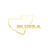 Bursa Harita Araba Sticker 17x17 Cm Gold