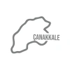 Çanakkale Harita Araba Sticker 17x17 Cm Gri