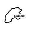 Çanakkale Harita Araba Sticker 17x17 Cm Siyah