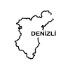 Denizli Harita Araba Sticker 17x17 Cm Siyah