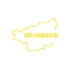 Diyarbakır Harita Araba Sticker 17x17 Cm Sarı