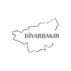 Diyarbakır Harita Araba Sticker 17x17 Cm Gri