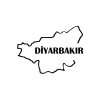 Diyarbakır Harita Araba Sticker 17x17 Cm Siyah