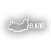 Elazığ Harita Araba Sticker 17x17 Cm Beyaz