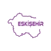 Eskişehir Harita Araba Sticker 17x17 Cm Mor