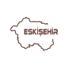 Eskişehir Harita Araba Sticker 17x17 Cm Kahverengi