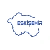 Eskişehir Harita Araba Sticker 17x17 Cm Mavi