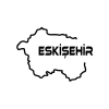 Eskişehir Harita Araba Sticker 17x17 Cm Siyah