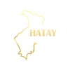 Hatay Harita Araba Sticker 17x17 Cm Gold