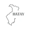 Hatay Harita Araba Sticker 17x17 Cm Gri