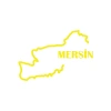 Mersin Harita Araba Sticker 17x17 Cm Sarı