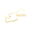 Mersin Harita Araba Sticker 17x17 Cm Gold