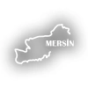 Mersin Harita Araba Sticker 17x17 Cm Beyaz