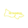 İstanbul Harita Araba Sticker 17x17 Cm Sarı