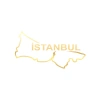 İstanbul Harita Araba Sticker 17x17 Cm Gold