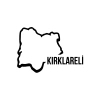 Kırklareli Harita Araba Sticker 17x17 Cm Siyah
