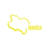 Manisa Harita Araba Sticker 17x17 Cm Sarı