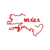 Muğla Harita Araba Sticker 17x17 Cm Kırmızı