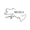 Muğla Harita Araba Sticker 17x17 Cm Gri