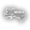 Muğla Harita Araba Sticker 17x17 Cm Beyaz