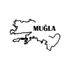 Muğla Harita Araba Sticker 17x17 Cm Siyah