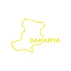 Sakarya Harita Araba Sticker 17x17 Cm Sarı
