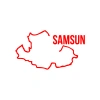Samsun Harita Araba Sticker 17x17 Cm Kırmızı