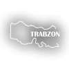 Trabzon Harita Araba Sticker 17x17 Cm Beyaz