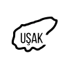 Uşak Harita Araba Sticker 17x17 Cm Siyah