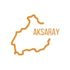 Aksaray Harita Araba Sticker 17x17 Cm Turuncu